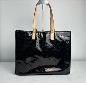 💯Authentic Louis Vuitton Vernis tote, black patent leather bag, Houston tote
